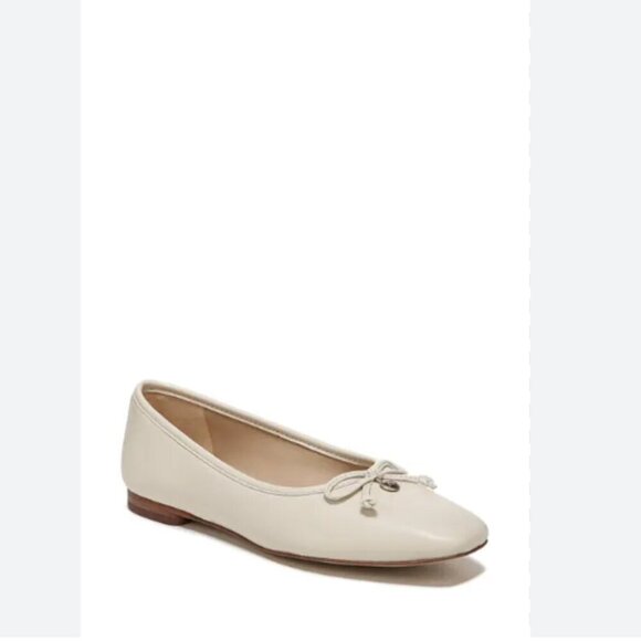 Nordstrom Noashton Lea Cream Ivory Square Toe Flats Minimalist Size 9.5 - Picture 1 of 1
